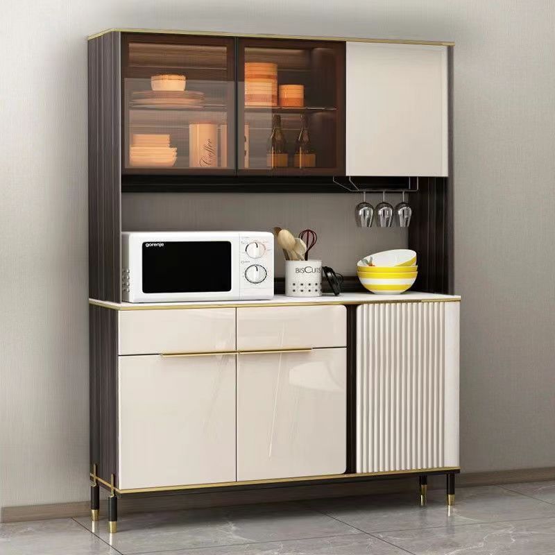 Modern light luxury luxury wall living room cabinet side cabinet with drawer storage and glass display