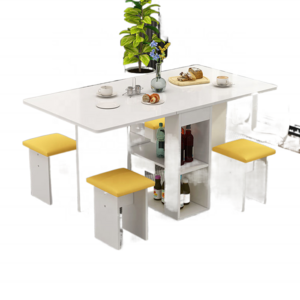 Folding table Household small apartment simple multi-functional table and chair combination rectangular movable dining table