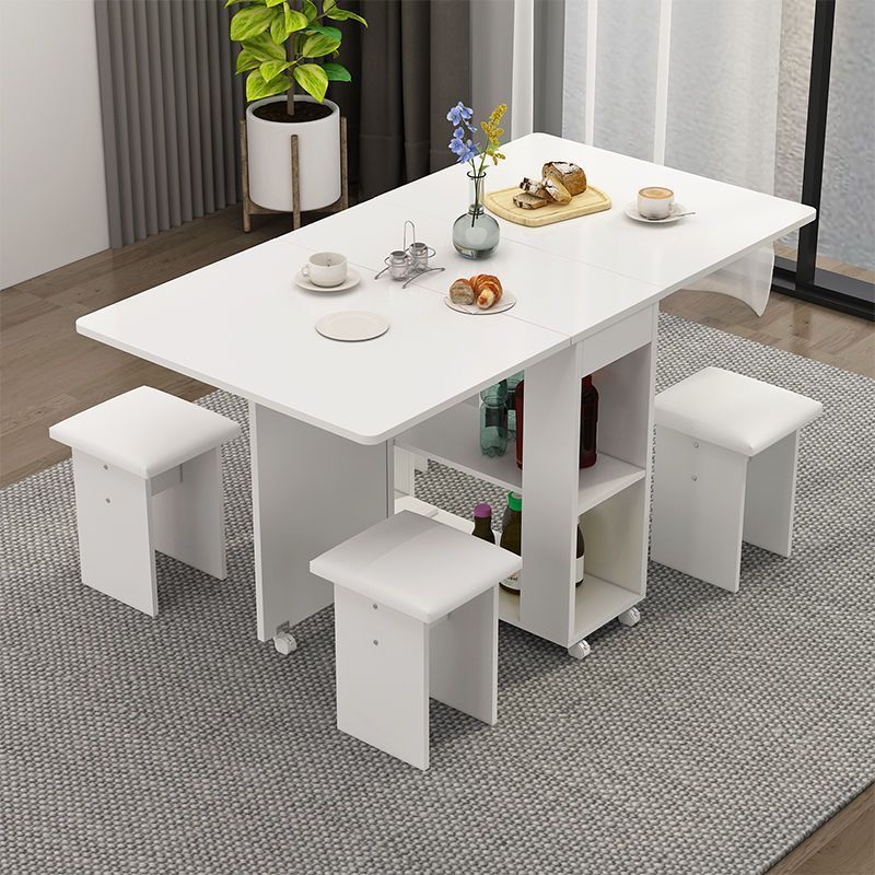 Folding table Household small apartment simple multi-functional table and chair combination rectangular movable dining table