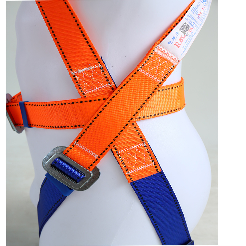 High quality construction height work safety harness double hook with 1.8m lanyard fall protection safety harness