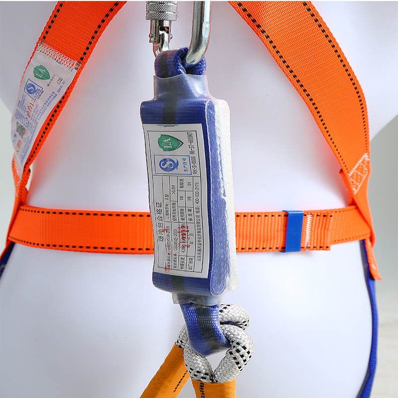 High quality construction height work safety harness double hook with 1.8m lanyard fall protection safety harness