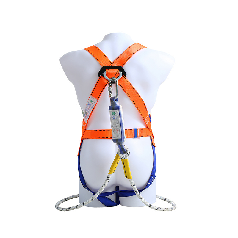 High quality construction height work safety harness double hook with 1.8m lanyard fall protection safety harness