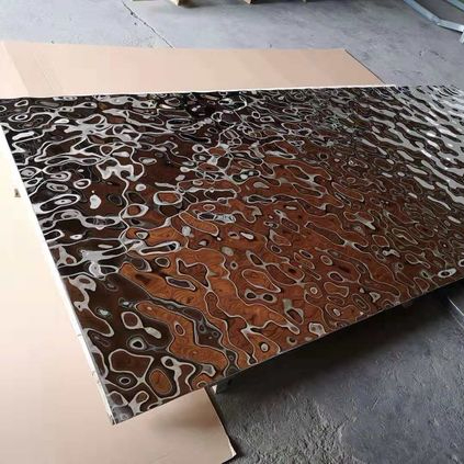 SDtaigang Ceiling Wall Metal Cladding Black Mirror 304 Water Corrugated Plate Ripple Finish 304 Stainless Steel Sheet