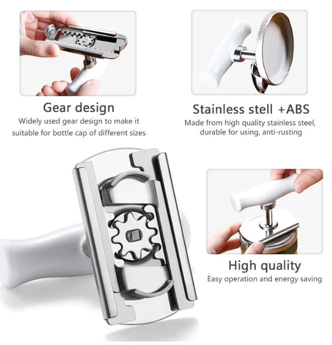 Adjustable Stainless Steel Lids off Jar Bottle Opener Kitchen Accessories Can Opener for 3-9.5CM