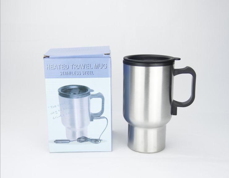 Double stainless steel 12V car USB mug plug-in heated thermos charging insulation mugs electric cup heated mug warmer