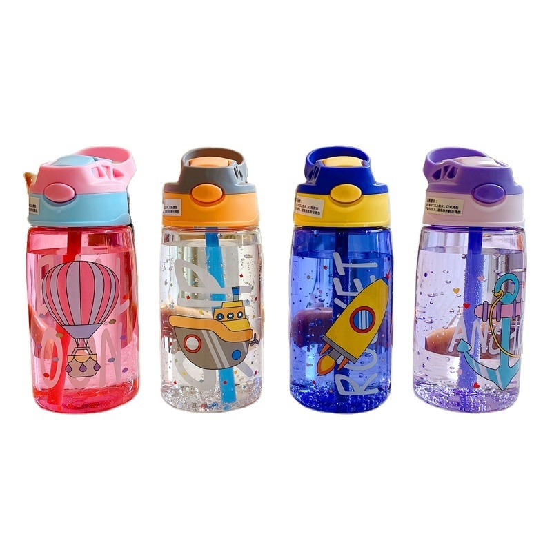 Sippy Cartoon Baby Feeding Cups Leakproof Water Bottles Outdoor Portable Children's water bottle with Straws