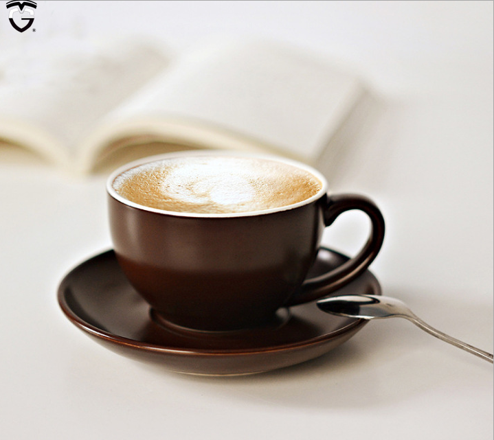 300ml 220ml 200ml 150ml ceramic coffee cup cappuccino espresso latte colour mug cup set with saucer wholesale