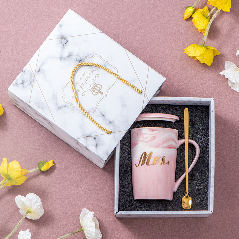 Ceramic couple mr. mrs mugs gift box marble mr mrs mug sweet life mr and mrs coffee mugs cups