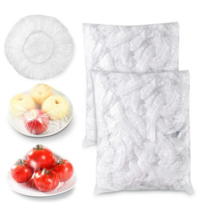 100pcs Disposable Food Cover Plastic Wrap Elastic Food Lids Storage Kitchen Fresh Keeping Saver Bag For Fruit Bowls Cups Caps