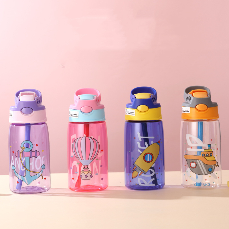 Sippy Cartoon Baby Feeding Cups Leakproof Water Bottles Outdoor Portable Children's water bottle with Straws