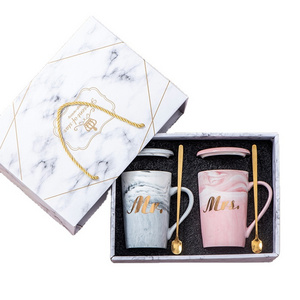 Ceramic couple mr. mrs mugs gift box marble mr mrs mug sweet life mr and mrs coffee mugs cups