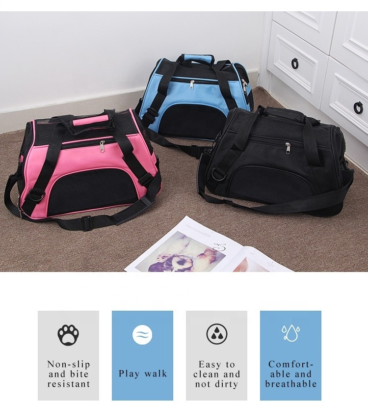 Portable Outdoor travel wear-resistant breathable mesh design Portable Pet Dog cat Carrier Bag for Cats Dogs Transportation