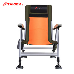 TAIGEK Portable Aluminum Tube Water Proof 600D Oxford Cloth ultra light Carp Chair Folding Fishing Bedchair Carp Fishing Chairs