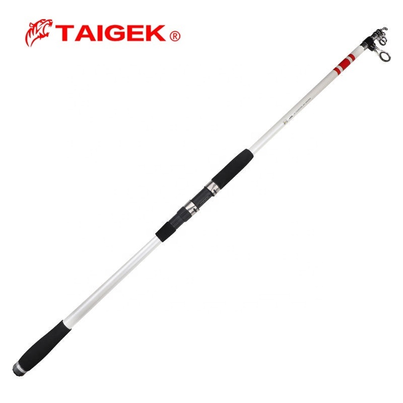 TAIGEK Wholesale Carbon 4.2m Telescopic Casting Rod Long Casting Surf Fishing Rods