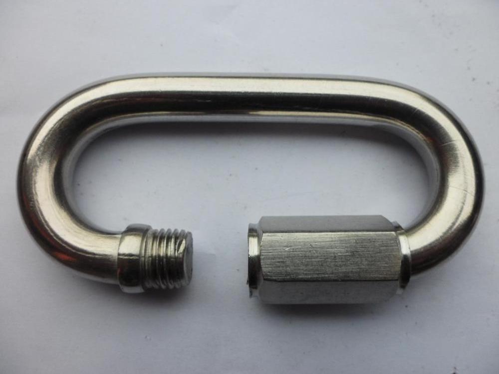 304 Stainless Steel M4 Chain Quick Link Oval Thread Carabiner Chain Connector