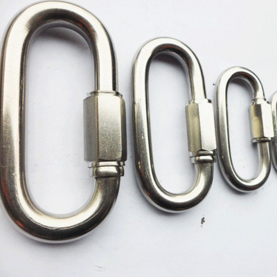 304 Stainless Steel M4 Chain Quick Link Oval Thread Carabiner Chain Connector