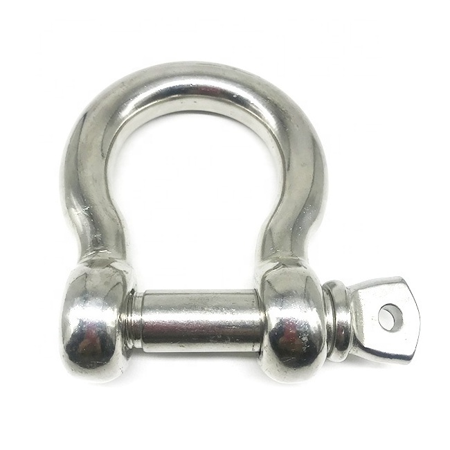 AISI 316 304 Marine Screw Pin Shackle Aduustable Omegal Shackles Stainless Steel Bow Shape Anchor Shackle