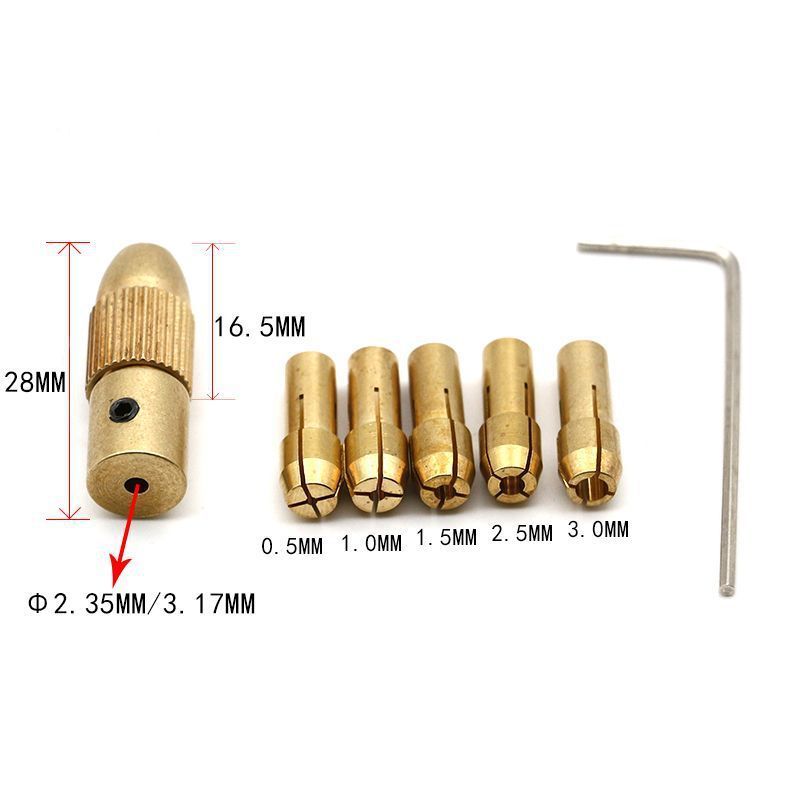 Hot Sell High Quality New Style Best Price 5pcs/set 0.5-3mm Small Electric Drill Bit Collet Micro Twist Chuck Set