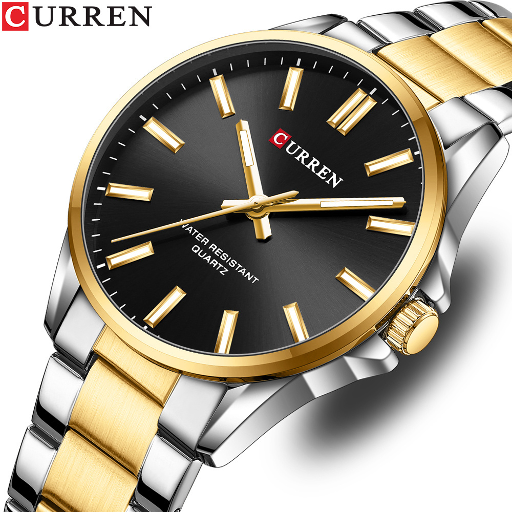 Curren 9090 Business Male Quartz Mens Wrist Watch Stainless Steel Waterproof Luxury Fashion Casual Sport Chronograph Watch