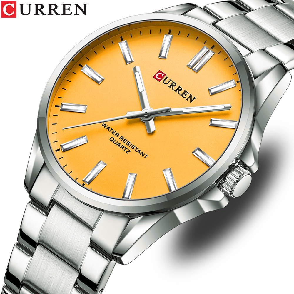 Curren 9090 Business Male Quartz Mens Wrist Watch Stainless Steel Waterproof Luxury Fashion Casual Sport Chronograph Watch