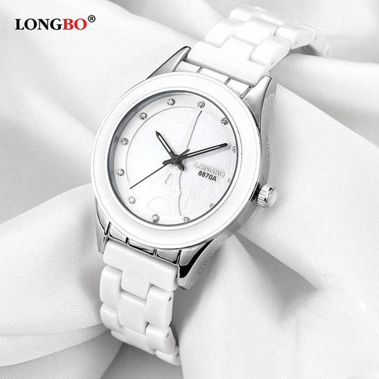 LONGBO 8870A Ladies Japan Quartz Watches 2019 New Elegant Ceramic Strap Charm Better Quality Gift Women Relogio Masculino