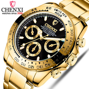 CHENXI 086A Man Quartz Wrist Watch Luxury Stainless Steel Gold Plated Watch For Man Relogio Masculino Watch Men 2022