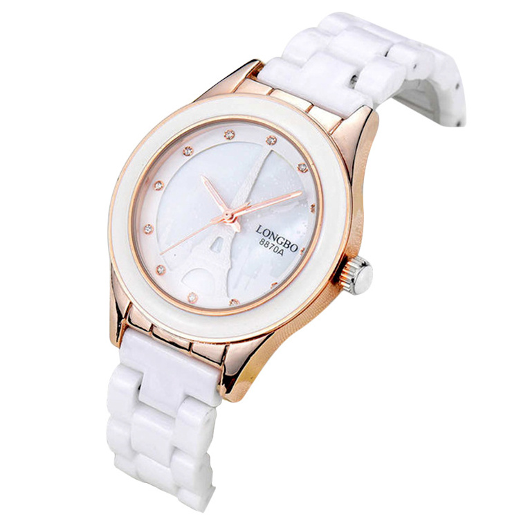 LONGBO 8870A Ladies Japan Quartz Watches 2019 New Elegant Ceramic Strap Charm Better Quality Gift Women Relogio Masculino