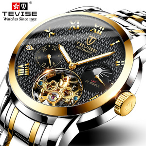 TEVISE 9005C Automatic Mechanical Watches Stainless Steel Band Watch For Men 2019 Luxury