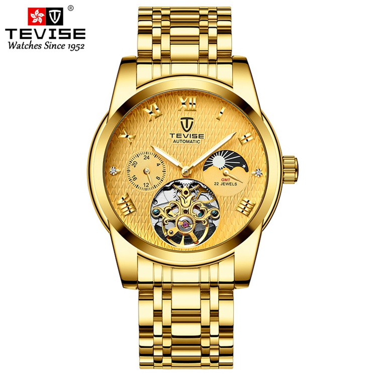 TEVISE 9005C Automatic Mechanical Watches Stainless Steel Band Watch For Men 2019 Luxury