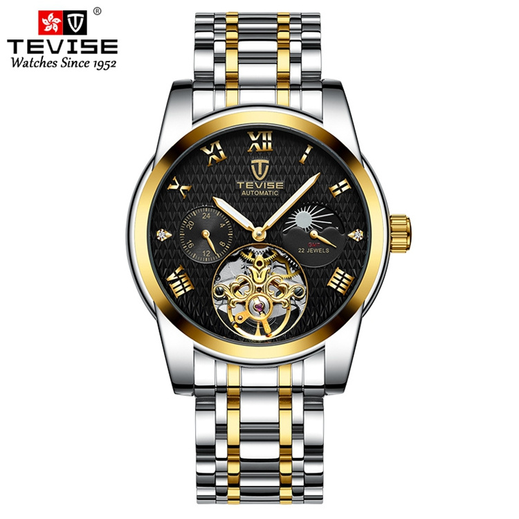 TEVISE 9005C Automatic Mechanical Watches Stainless Steel Band Watch For Men 2019 Luxury