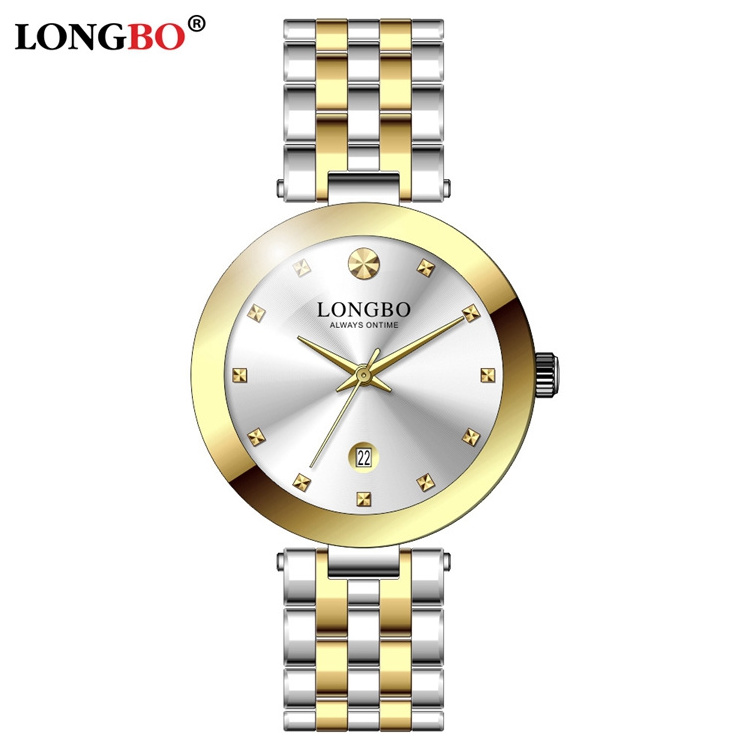 LONGBO 80582 Luxury Couple Quartz Watches New Design Fashion Custom Watch Stainless Steel Wristwatch Gold Women Men