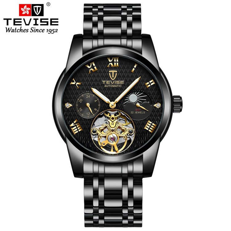 TEVISE 9005C Automatic Mechanical Watches Stainless Steel Band Watch For Men 2019 Luxury