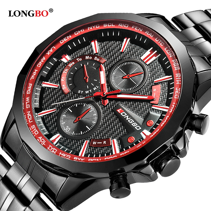 Longbo 80235 Wholesale Men Quartz Watch Stainless Steel Custom Mens Wrist Watch