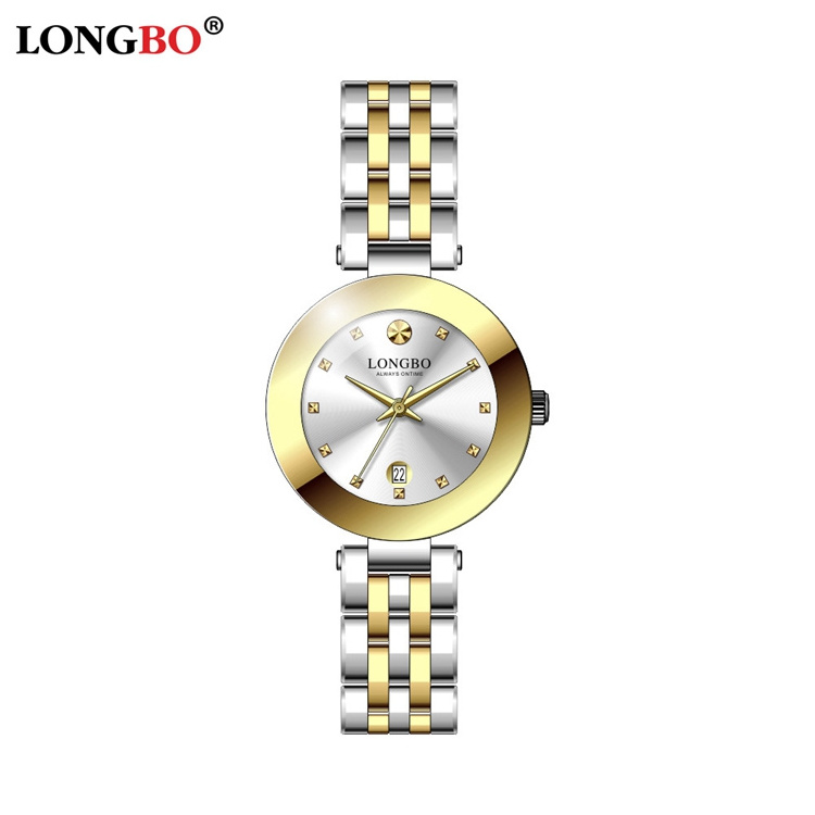 LONGBO 80582 Luxury Couple Quartz Watches New Design Fashion Custom Watch Stainless Steel Wristwatch Gold Women Men