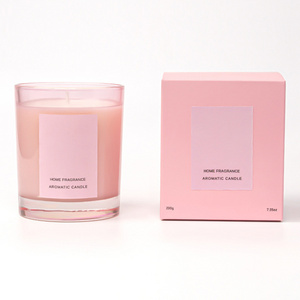 Hot sale custom home decoration items unique pink empty glass jars 8oz 10oz  candle jars luxury