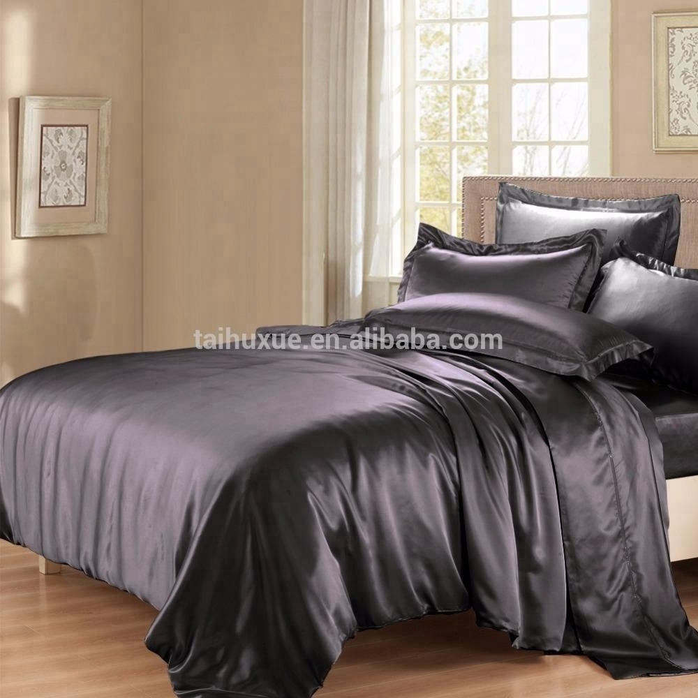 China Factory THXSILK 19/22/25MM Seamless plain dyed 100% silk duvet cover silk bed set silk bed sheet