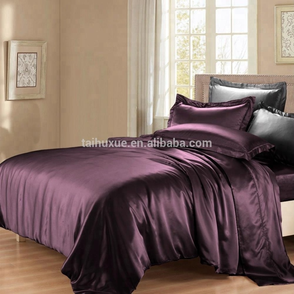 China Factory THXSILK 19/22/25MM Seamless plain dyed 100% silk duvet cover silk bed set silk bed sheet