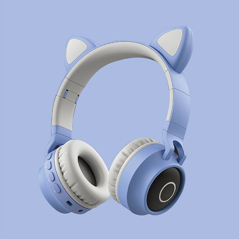 Fashionable Foldable   Earphone Portable Wireless Headsets Cat Ears Cute Earpiece Headphone  for Stereo Earphone