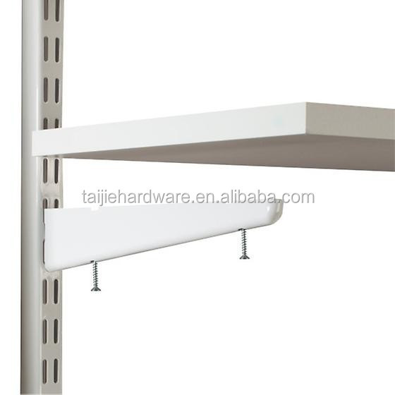 White Twin Slot upright shelving Bracket Wall Mounted Shelf Bracket