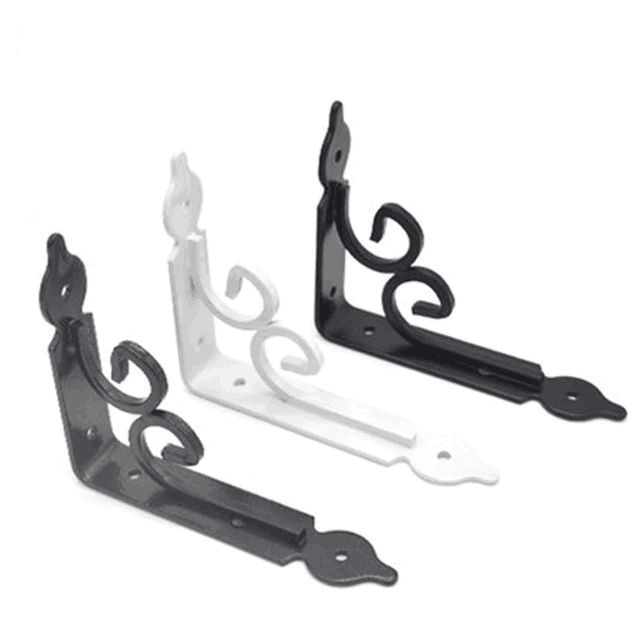 Triangle bracket separate shelves bookshelf flower rackes iron wall mounting bracket in Black