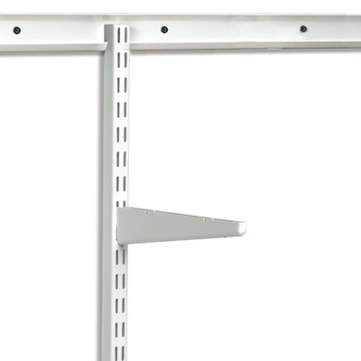 White Twin Slot upright shelving Bracket Wall Mounted Shelf Bracket