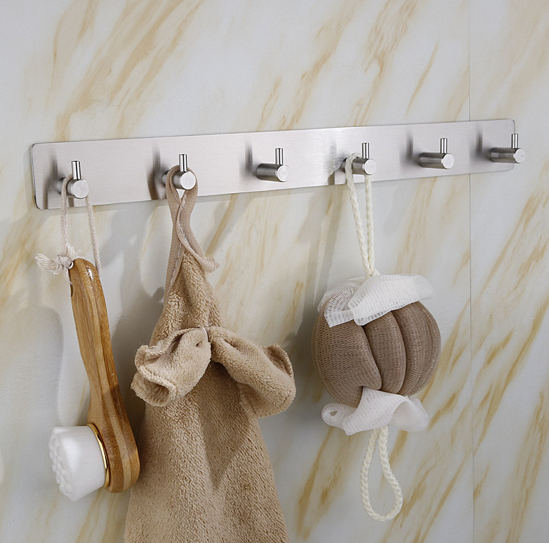 Wall Mount Coat Hook 5 Hook Coat Hangers Rack Stainless Steel Clothes Hanger Connector Hook