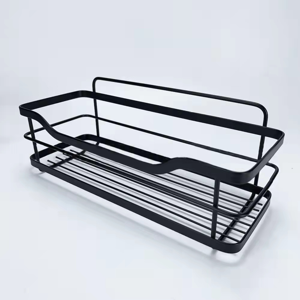 Two Tier Wall Mounted Bathroom Shelf Stainless Steel body wash Storage Organizer Rack