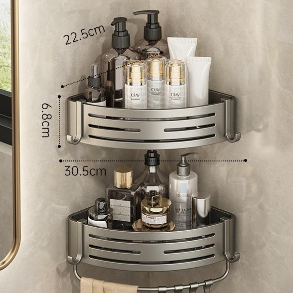 Hot Sale Multi Aluminum Wall  Adhesive Bracket Rack Storage Shower Caddy Bathroom Corner Shelf