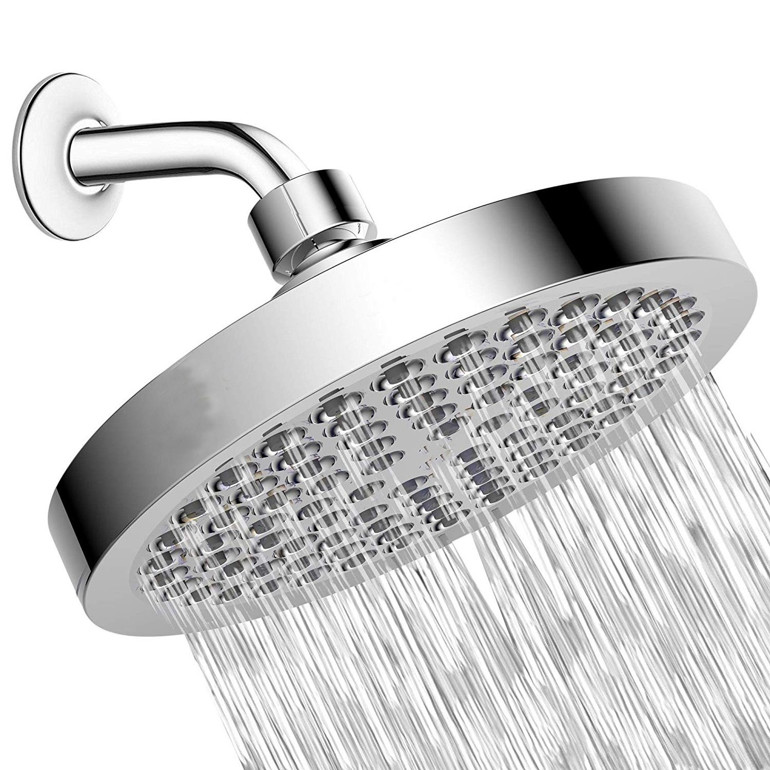 Hot sale 6 inch full chrome electric heating high pressure rainfall shower head with filter for bathroom