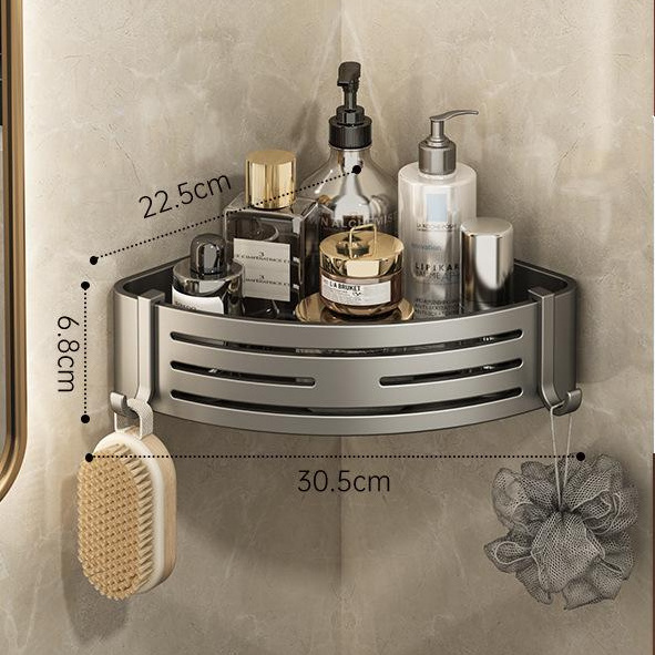 Hot Sale Multi Aluminum Wall  Adhesive Bracket Rack Storage Shower Caddy Bathroom Corner Shelf