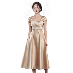 Summer Thailand niche design sense square collar pleated skirt elegant goddess long dress