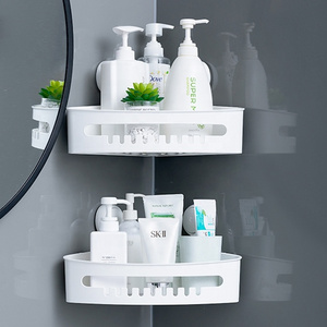 No Drilling Corner Shelf Organizer Shampoo Holder Wall Mounted Storage Organizer Space Saver Shower Corner Caddy Bathroom Shelf