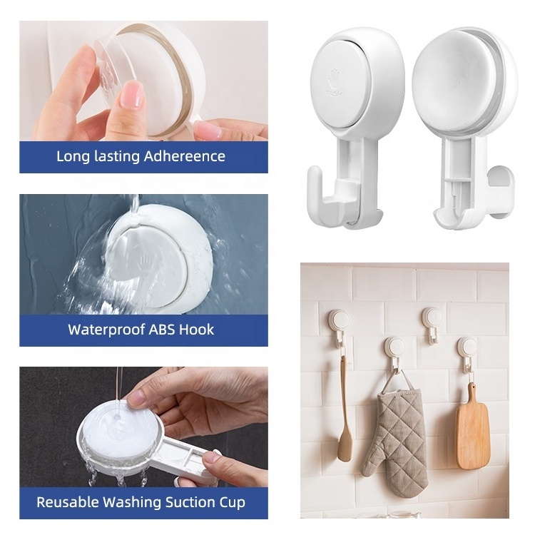 TAILI Vacuum Suction Cup Plastic wall mounted Hooks Hanger Clear Heavy Duty Shower Suction Cups Vacuum Hooks For Bathroom hook