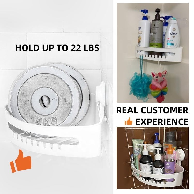 TAILI Shampoo vacuum shower caddy bathroom with vacuum suction cup plastic corner shelf shower organizer